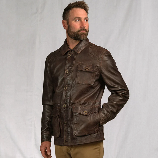 Brown leather jacket