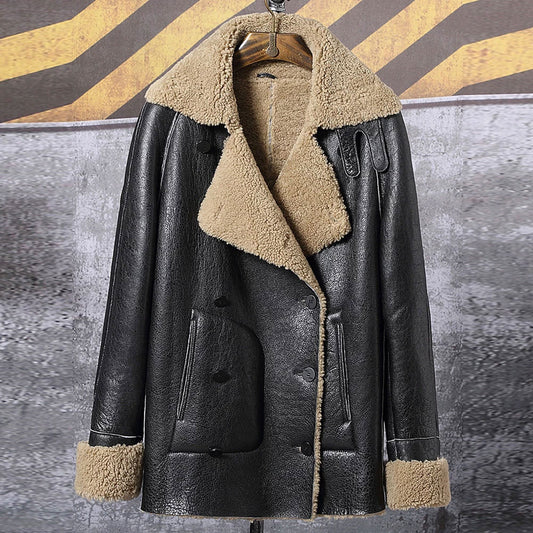 black shearling coat