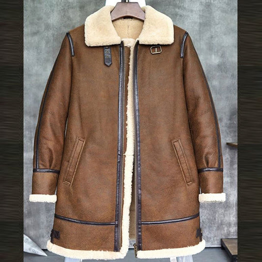 long shearling sheepskin coat