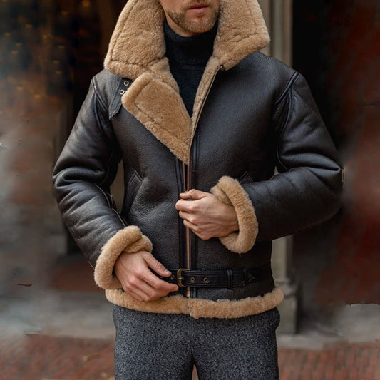 Men's B3 RAF Aviator Sheepskin Shearling Leather Jacket