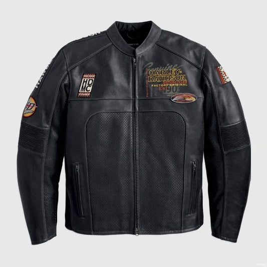 Men’s Harley Davidson Perforated Black Jacket