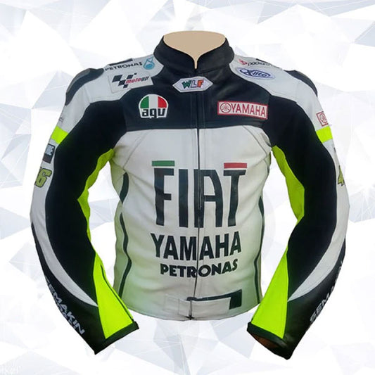 VR46 Yamaha Fiat Motorcycle Leather Jacket Motogp Jacket