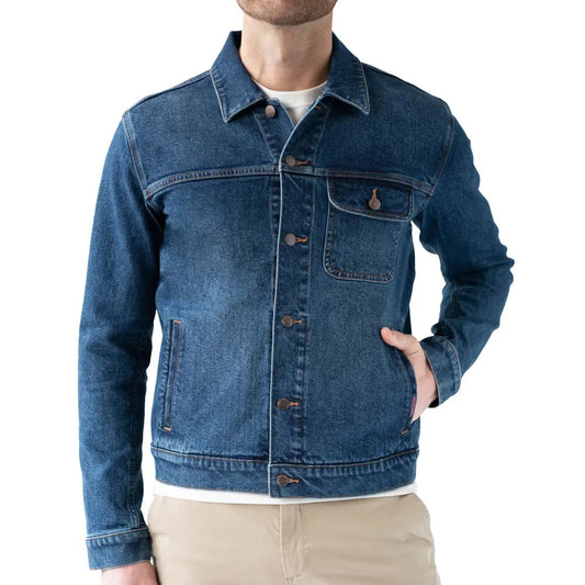 Stretch Cotton Denim Trucker Jacket