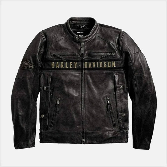 Harley Davidson Jacket Motorcycle Vintage Jacket Black Leather Jacket