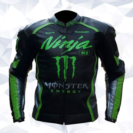 KAWASAKI NINJA MOTORCYCLE RACING LEATHER JACKET