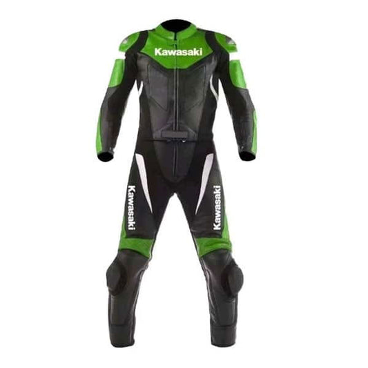 Kawasaki New Leather Racing Suit Ce Approved Protection