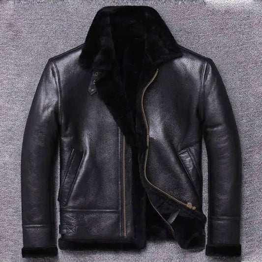 Mens Sheepskin Winter Fur Coat Jacket