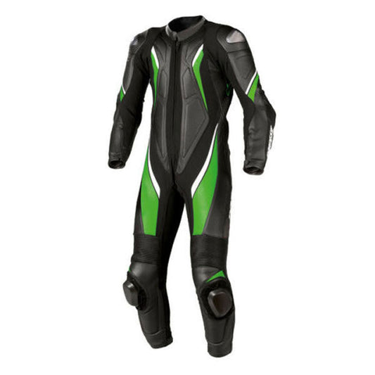 Kawasaki Black And Green Color Leather Motorbike Racing Suit