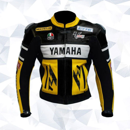 Handmade Mens Yamaha Cowhide Racing Leather Jacket