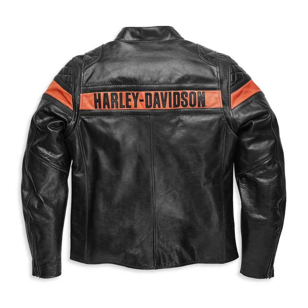 Harley-Davidson Men’s Victory Sweep Vintage Leather Jacket Black