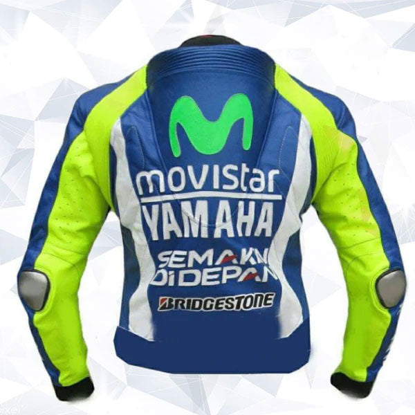 Valentino Rossi Yamaha Movistar Motogp Leather Motorbike Jacket
