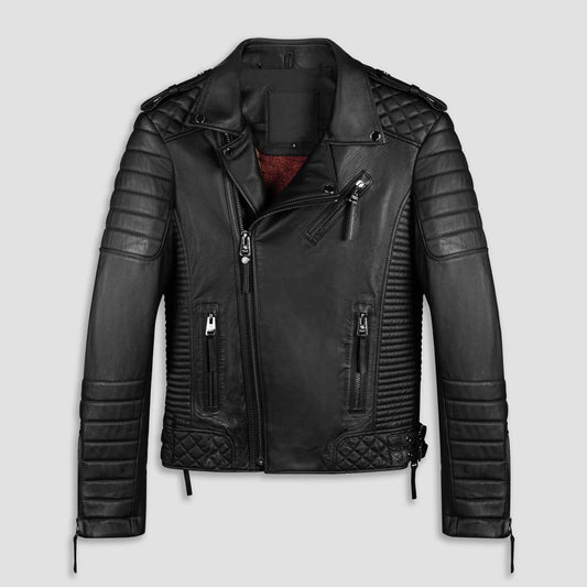 New Men Black Leather Performance Rider Motorcycle  Leather Biker Jacket